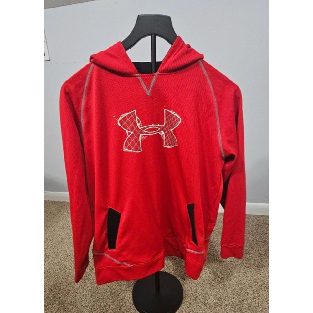 UA boys size Large red hoodie